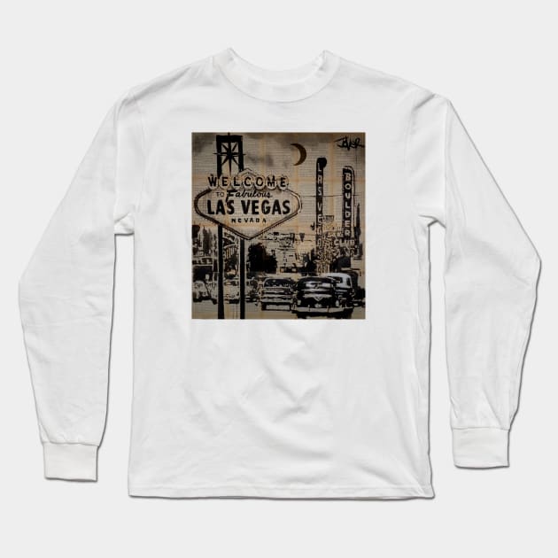 Viva Las Vegas Long Sleeve T-Shirt by Loui Jover 